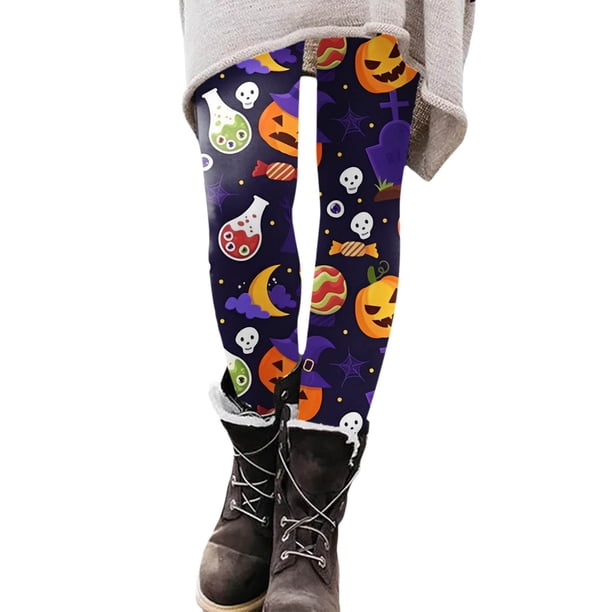 Leggings Afelpados para mujer Gibobby estampado Halloween XXL