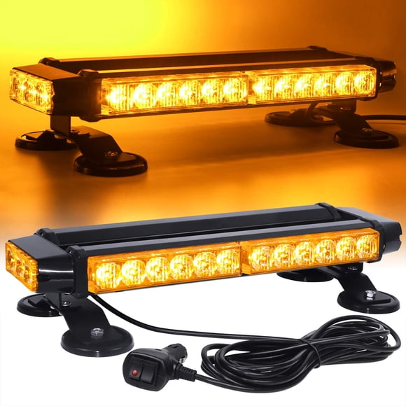 LINKITOM Roof Top LED Strobe Light Bar -Double Side Amber 30 LED Emergency Hazard Safety Warning Flashing Beacon Lighting Bar wit