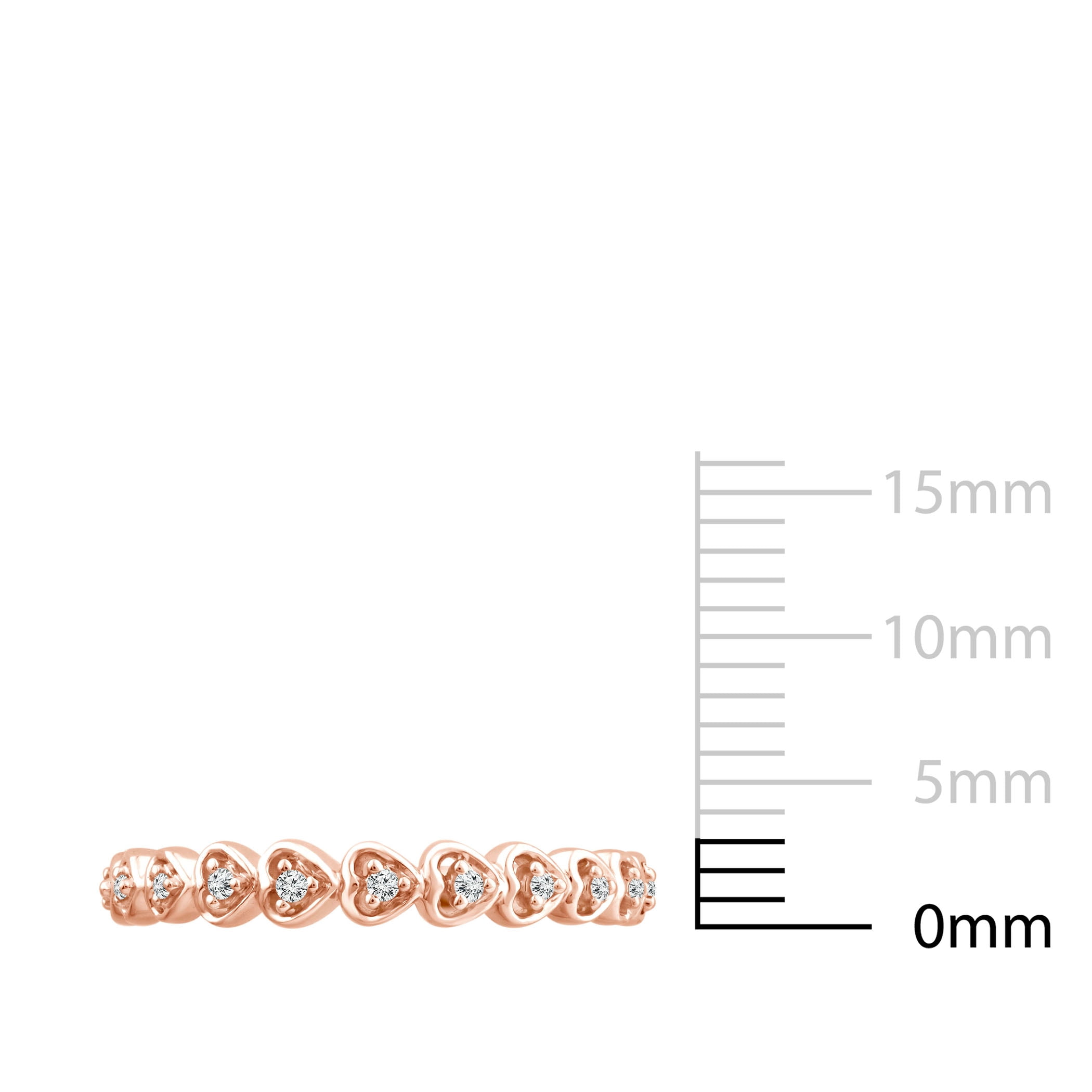Color of Love 0.05 Carat T.W. Diamond Stackable Band in 10K Rose Gold with Garland of Mini Hearts (I-J,I3)