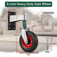 6 Inch Heavy Duty Gate Wheel 360° Swivel Spring Loaded 600lb Capacity ...