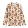 thumbnail image 5 of Garronmavis Cute Capybara Girls Long Sleeve T-Shirts Size 9-10 Lightweight Doughnuts Long Sleeve Crewneck T-Shirts Tee Tops Comfortable Casual Crewneck Loose Fit Tee Tops, 5 of 7