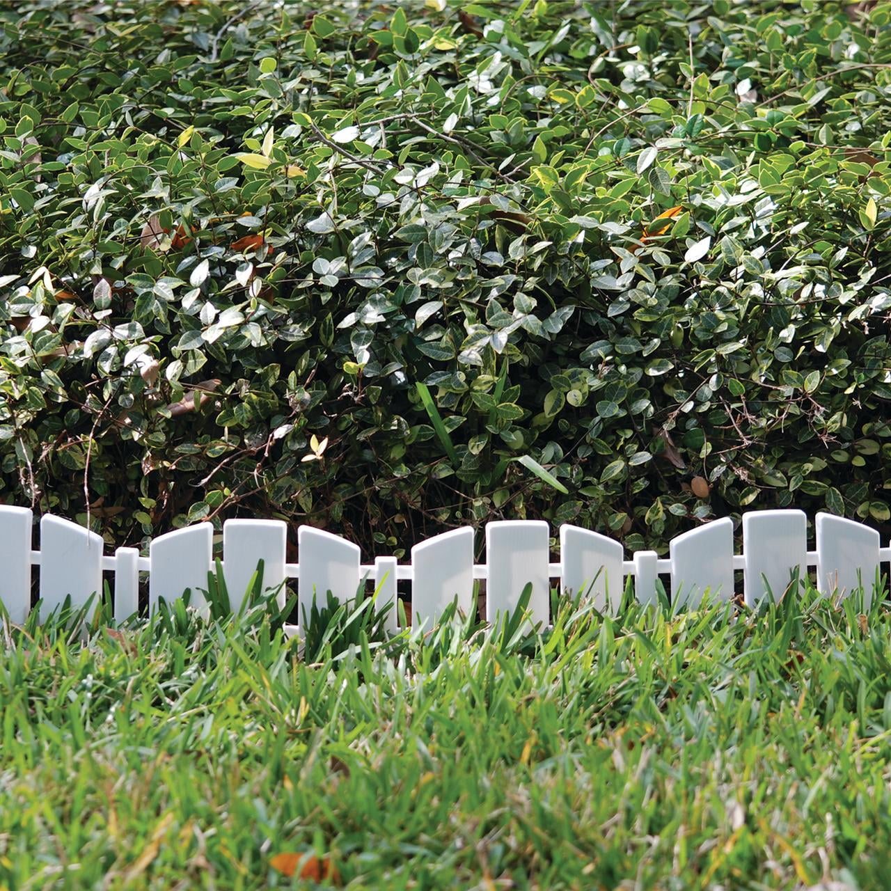 EasyFlex Decorative Adirondack No-Dig Landscape Edging Kit, 10-ft x 4.5in. High, Includes Anchoring Spikes, White