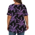 thumbnail image 3 of Fantaslook Plus Size Womens T Shirts V Neck Caseual Tops Short Sleeve Floral Shirts Loose Blouses, 3 of 8