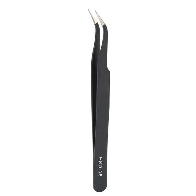 Pince à Épiler en Acier Inoxydable 2PCS ESD-15 Anti-Statique Pinces à Épiler en Acier Inoxydable Outils d'Entretien Courbés