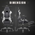 thumbnail image 7 of Homall Gaming Chair Massage Office Chair Computer Racing Chair High Back PU Leather Chair, White, 7 of 7
