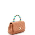 thumbnail image 3 of Pre-Owned Coco Top Handle Bag Quilted Goatskin with Multicolor Handle Extra Mini By Rebag, 3 of 7