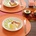 thumbnail image 6 of Round Braided Placemats Set of 6 Table Mats for Dining Tables Woven Washable Non-Slip Place mats 15 inch for Fall Decor(Orange,6pcs), 6 of 6