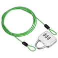 thumbnail image 1 of Candado de combinación de 3 dígitos con cable de seguridad de acero de 5 pies, candado de cadena, verde, 1 of 7