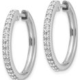 thumbnail image 2 of 14K White Gold Diamond Milgrain Hinged Hoop Earrings (20 X 21) Made In India em4273-036-wa, 2 of 5