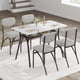 thumbnail image 2 of Compact 5-piece dining set: moderno 43.3 pulgada kitchen mesa con 4 forrado sillas, perfect para small spaces, breakfast nooks, & apartments, 2 of 8
