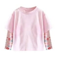 thumbnail image 2 of Bnwani Long Sleeve Toddler Shirts Plain Cotton Crew Neck Sunscreen Thin Printed Tops 24 Months, 2 of 3