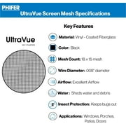 Phifer UltraVue High-Visibility Insect Screen Kit - (24 in x 25 ft) - For Window, Patio, Porch, Door