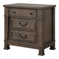 thumbnail image 3 of Furniture of America Northfield 3-Drawer Solid Wood Nightstand with USB Port, Dark Walnut, 3 of 17