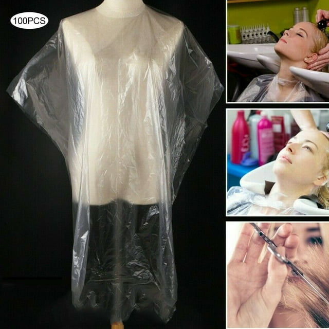 Capa de corte de pelo, 100 piezas Delantal de salón desechable Capa de salón Bata de peluquería Tecnología innovadora