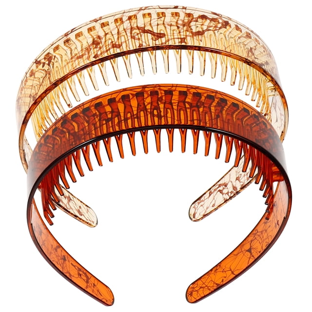 2 diademas dentadas con peine de dientes anchos, antideslizantes, para uso diario.