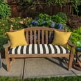 thumbnail image 2 of Casual Cushion Outdoor Throw Pillow, Sunbrella Fade & Water Resistant for Patio Furniture, Adirondacks & Porch Swings, 20"W x 20"L, 6" thick, Reversible, Spectrum Daffodil, 2 of 5