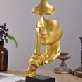thumbnail image 1 of Apmemiss Clearance Silence is Gold Thinker Statue, Modern and Simple Resin Things, Creative Abstract Figurine Sculptures for Entrance, Creative Room Home, Office Study, Piano Decor, 1 of 2