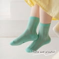 thumbnail image 2 of Ticikt 4 Pairs Kids Cute Ankle Socks Girls Solid Low Cut Socks Colorful Patterned Casual Cotton Short Summer Sock,Color:Green,XL, 2 of 5