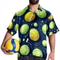 thumbnail image 4 of Tennis Men's Short Sleeve Button Down Poplin Hawaiian Shirt for Summer Beach, Casual Printed Unisex Style, 4 of 6
