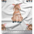 thumbnail image 1 of Soimoi White Velvet Fabric Pig Animal Fabric Prints By Yard 58 Inch Wide, 1 of 1