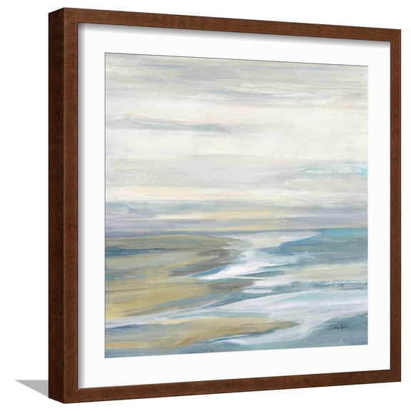 Art.com Morning Sea Light Art Print by Silvia Vassileva, Brown Frame Wall Art, 21" x 21"