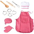 thumbnail image 1 of Kids Chef Role Play, Kitchen Costume for Boy and Girls, Kids Apron with Baking Props, Chef Hat, Glove Etc. For 3,4,5,6 Years Old zhangyuxiang LED, 1 of 1