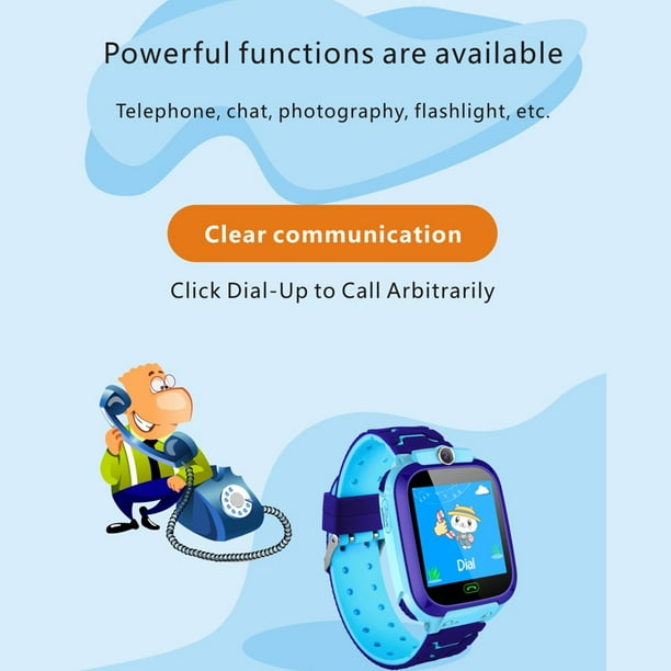 Anself Kids Intelligent Phone Watch With Sim Card Slot 1.44 Inch Touching Screen Children Smartwatch With Tracking Function Voice Chat Photograph Comp