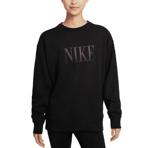 Nike Women's Dri-fit Get Fit French Terry Training Top, Black, X-Small