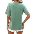 thumbnail image 5 of ZXSXSY Women's Striped V-Neck Short Sleeve Top with Pocket, 5 of 7