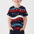 thumbnail image 2 of AHTJRT Boys 4th of July Shirts Fashion Star Patterns Printed Patriotic USA Tee Shirts Crewneck Short Sleeve Blouse Tops Multicolor#29 9-10 Years, 2 of 5