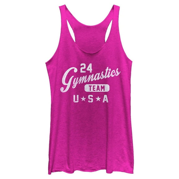 Women's Lost Gods 24 Gymnastics  Racerback Tank Top Pink Heather Small