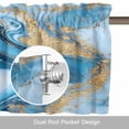 thumbnail image 6 of Abstract Marble Texture Valance Curtain Blue Shinny Gold White Gradient Art Window Valances Rod Pocket Short Curtains Window Treatments for Kitchen Bedroom Bathroom Laundry 42" x 12", 6 of 9