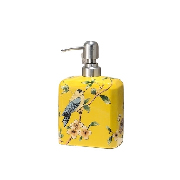 Dispensador de jabón de cerámica de gran capacidad con bomba, botella vacía for jabón de manos y gel de ducha tipo prensa for baño.