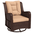 thumbnail image 1 of Outsunny Chaise de Patio Pivotante à 360°, avec Coussin, Chaise en Osier de Patio, Brun, 1 of 10