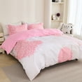 thumbnail image 2 of Koniroom 3 Pieces Pink Duvet Cover King Size, Beige Reversible Floral Duvet Cover King With Cute Flowers for Women Teen Girls, 2 of 10