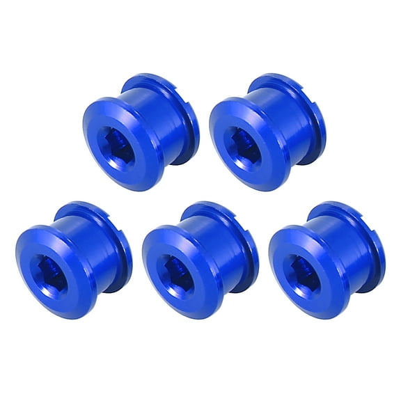 5pcs Blue Chainring Nuts Road Bike MTB Bicycle Chain Ring Bolts Nuts