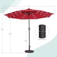 thumbnail image 2 of Sonerlic 9' LED Patio Umbrella and Shade Market Outdoor Aluminium Pole Table Umbrella for Garden, Deck and Pool,Red, 2 of 7