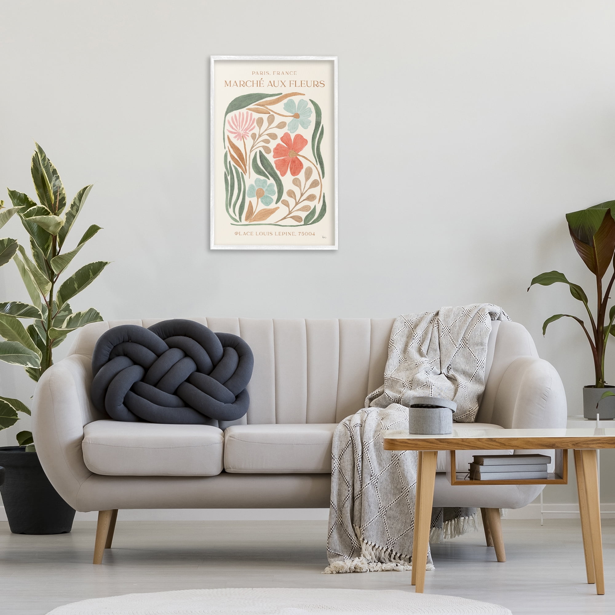 Stupell Industries French Floral Painting Botanical & Floral Painting White Framed Art Print Wall Art, 20 x 30