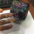 thumbnail image 1 of Cinta de tul iridiscente de colores mágicos, tira de malla impresa de colores arcoíris, Organza brillante, suministro de Material, 6cm, 25y, 1 of 4