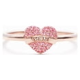 thumbnail image 2 of Fiudx Decoraciones navideñas para interiores Anillo de mujer con corazón para el día de la madre, regalo para el día de la madre, anillo de mujer con circonitas engastadas en cobre, 2 of 6
