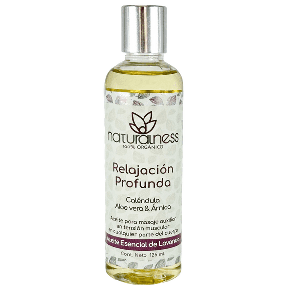 Aceite para masaje "Relajación Profunda" A base de extractos herbales y Aceites esenciales 100% naturales. naturalness (Tamaño 125ml)