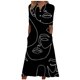 thumbnail image 2 of Puntoco Vestido De Manga Corta Con Cuello En V, Vestido De Bolsillo De Manga Corta Con Botones Y Cuello En V Estampado Para Mujer Negro (31407) S, 2 of 5