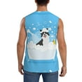 thumbnail image 4 of Fotbe Men's Collie in Bathtub Print Men's Sleeveless Muscle Tank Tops Casual T-Shirts for Gym Workout Beach-Small, 4 of 8