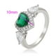 thumbnail image 2 of Anillo Compromiso Promesa Amor Esmeralda y Swarovski Oro Lam blanco 8, 2 of 7