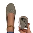 thumbnail image 4 of Hurxie Flats for Women Ballets Shoes: Comfortable Knitted Dressy Work Flats - Ladies Wedding Flat Casual Shoes Green, 4 of 7