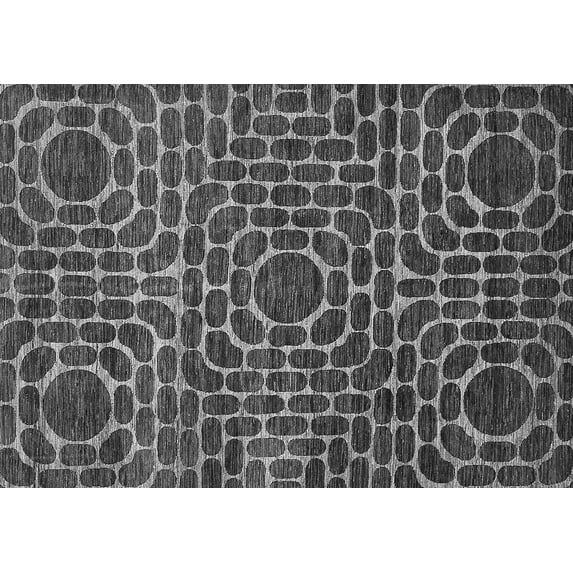 Ahgly Company Indoor Rectangle Abstract Gray Modern Area Rugs, 2' x 5'