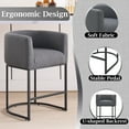thumbnail image 6 of FANCROU 26" H Counter Height Bar Stools Set of 4, Fabric Barrel Stools with Back and Arms, Darkgray-Black Leg, 6 of 7