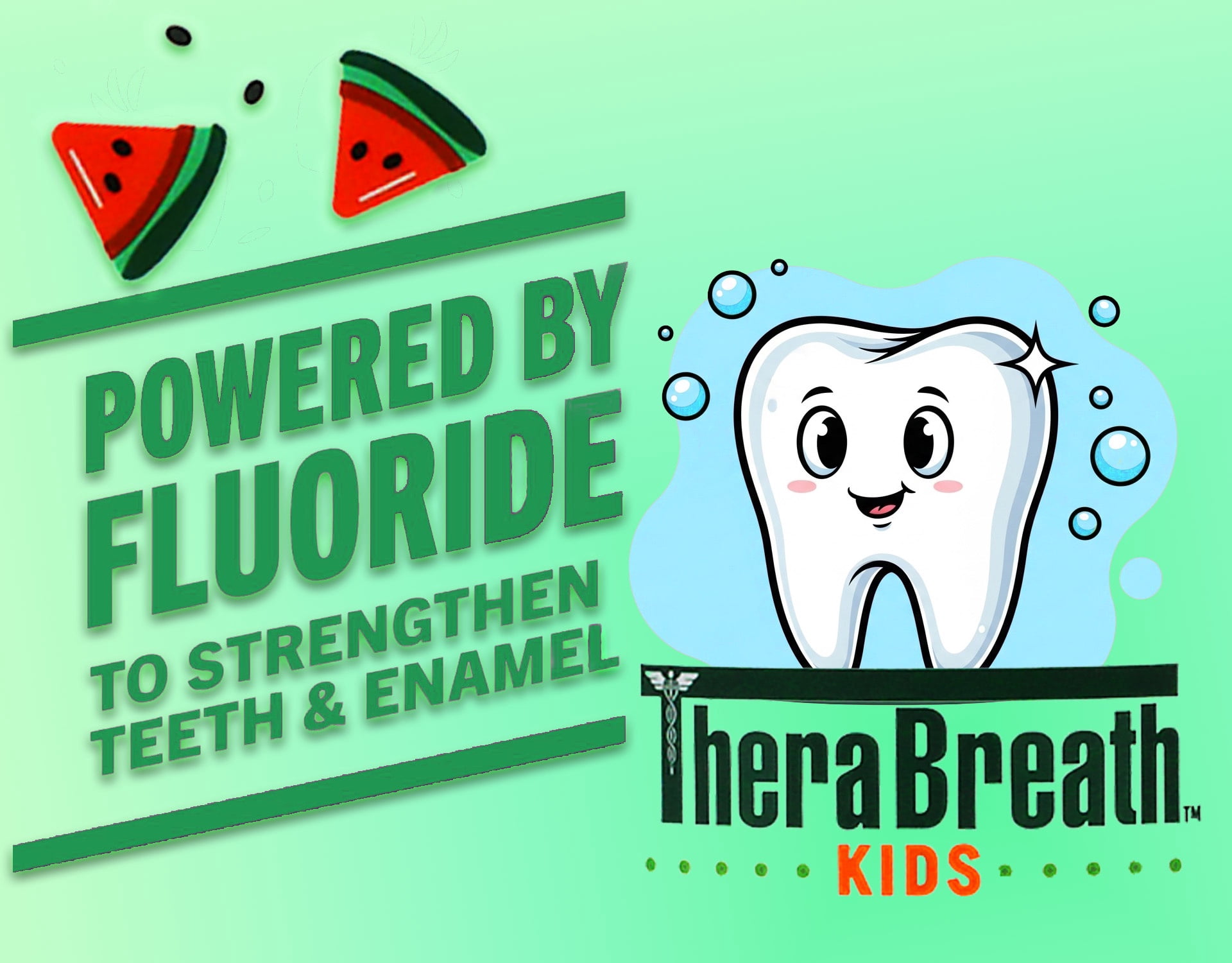 5 Pack - TheraBreath Kids Mouthwash with Fluoride, Organic Wacky Watermelon, Anticavity, 10 fl oz