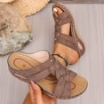 thumbnail image 4 of BADHUB Womens Orthopedic Sandals Arch Support Flip Flops Sandals Beach Outdoor Mesh Slides Sandal Summer Casual Boho Beach Shoes Khaki 42, 4 of 6