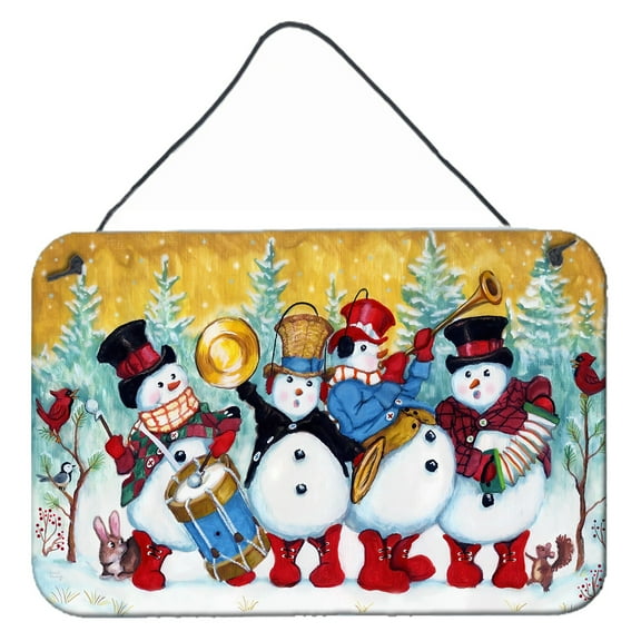 Carolines Treasures PJH3002DS812 Snowmen Strike up the Band Wall or Door Hanging Prints 8x12 multicolor
